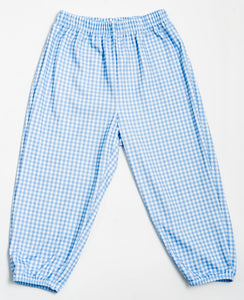 Boy Play Pants: Cornflower Check, Sample Size 3T
