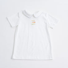 Load image into Gallery viewer, Boy Peter Pan Shirt with Hand Embroidery: Lures, Sample Size 4T
