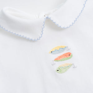 Boy Peter Pan Shirt with Hand Embroidery: Lures