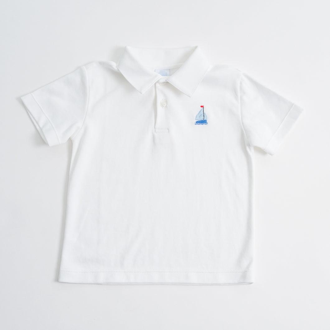 Gregory Polo with Hand Embroidered Sailboat, Sample Size 3T