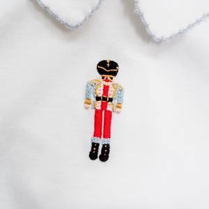 Boy Peter Pan Shirt: Hand Embroidered Nutcracker