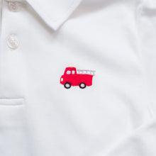 Load image into Gallery viewer, Gregory Polo: Hand Embroidered Fire Truck, Sample Size 5
