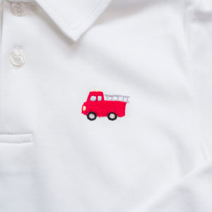 Gregory Polo: Hand Embroidered Fire Truck, Sample Size 5