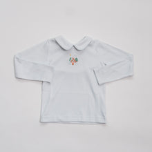 Load image into Gallery viewer, Boy Peter Pan Shirt: Hand Embroidered Camping
