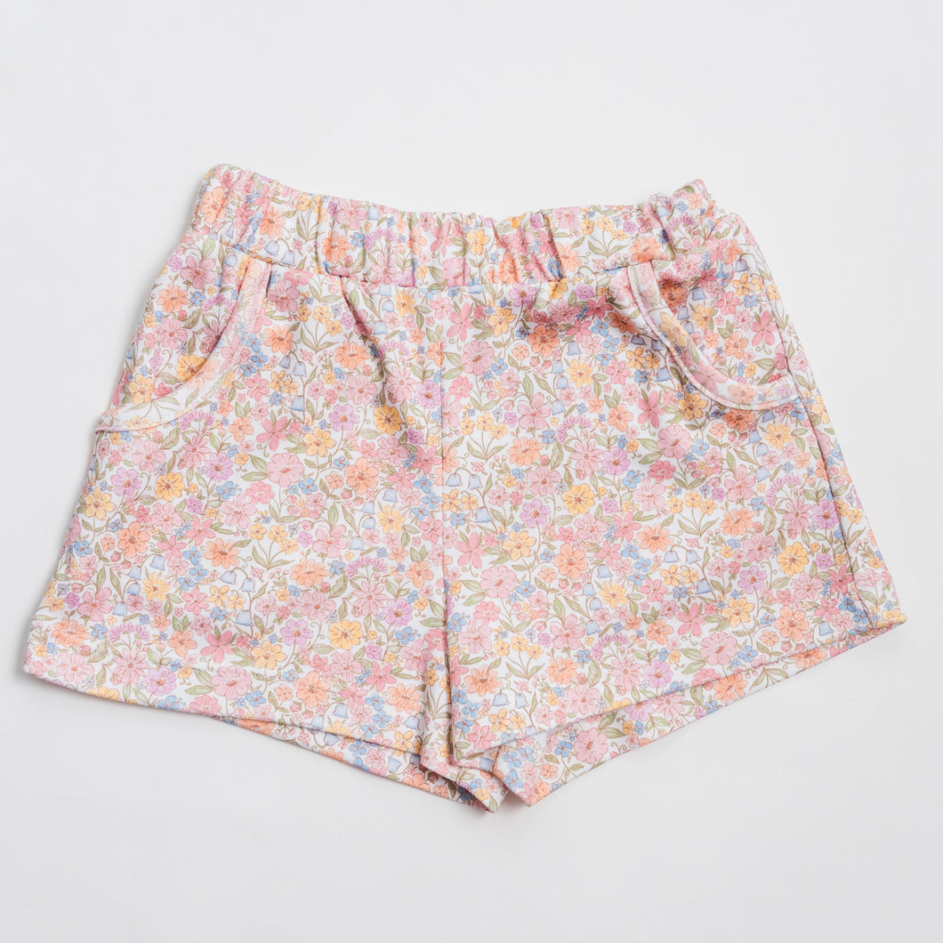 Girl Knit Shorts: Daisy Floral