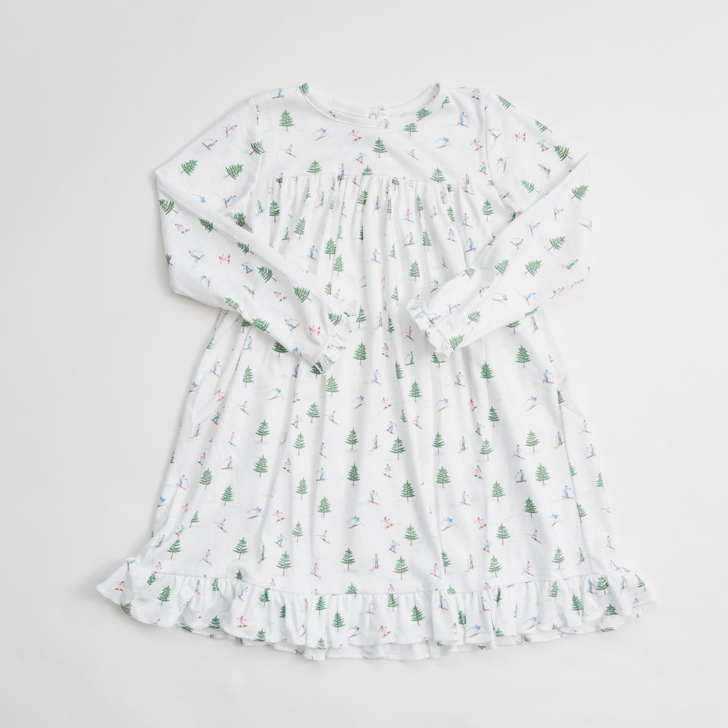 Snowy Skiers Lounge Dress, Sample Size 4T