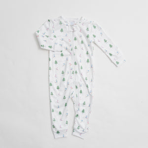 Snowy Skiers One Piece Lounger, Sample Size 12m