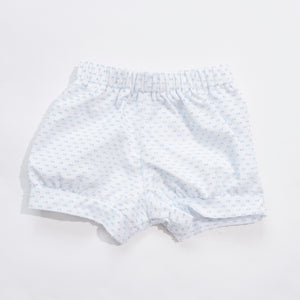 Taylor Banded Short, Sample Size 2T (Blue Swiss Dot)
