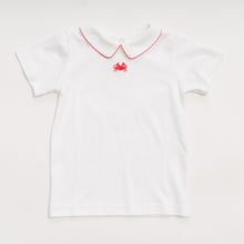 Load image into Gallery viewer, Boy Peter Pan Shirt Hand Embroidery: Crab
