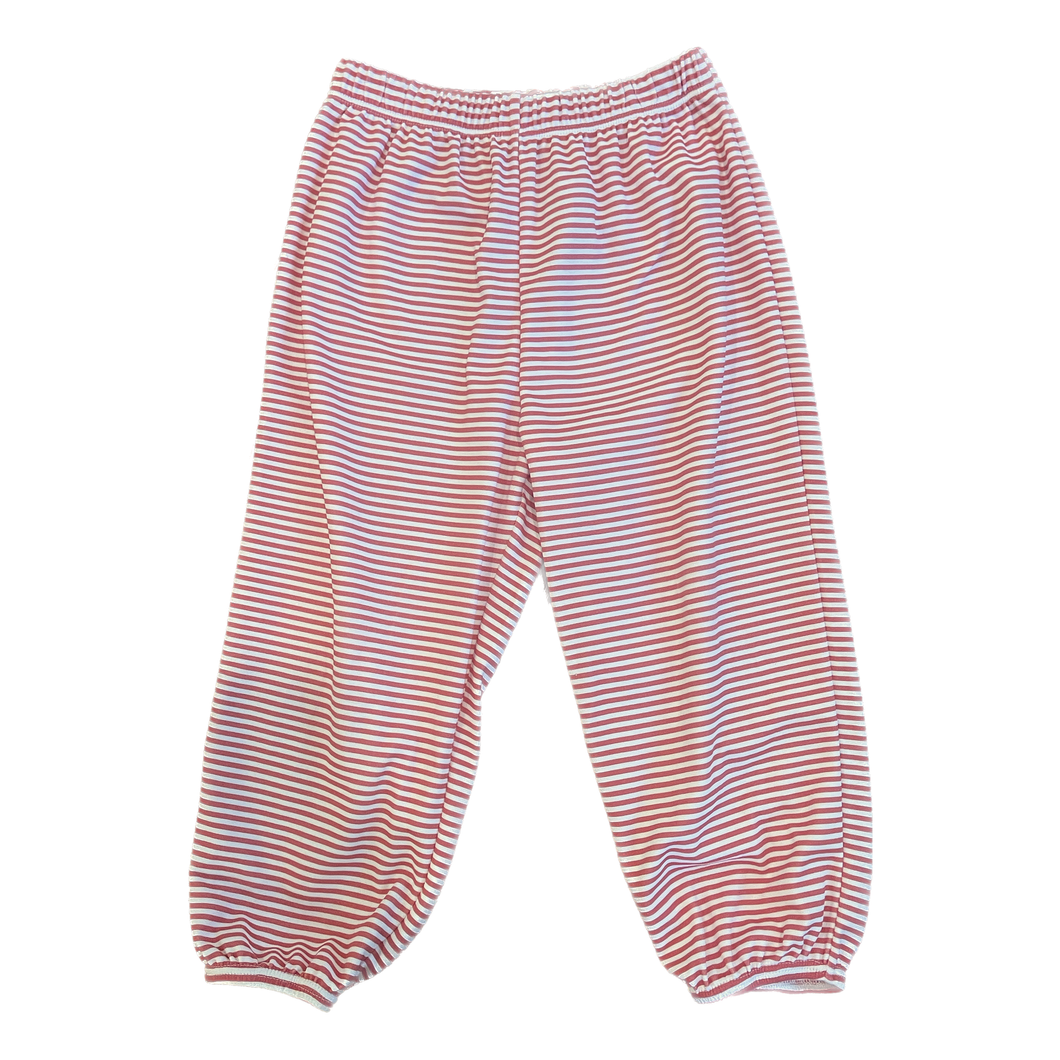 Boy Play Pants: Red/White Stripe, Sample Size 4T
