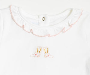 Girl Ruffle Top: Hand Embroidered Boots