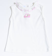 Load image into Gallery viewer, Girls Sleeveless Top with Hand Embroidered Golf Cart
