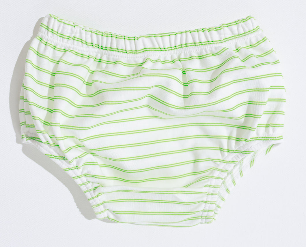 Boy Knit Bloomers: Green Tiny Stripe