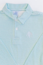 Load image into Gallery viewer, Gregory Polo : Willow Logo (Sage/White Stripe)
