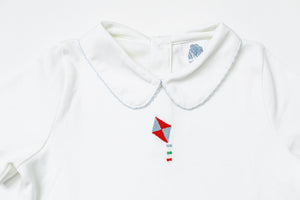 Boy Short Sleeve Hand Embroidered Shirt : Kite, Sample Size 3T