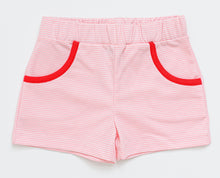 Load image into Gallery viewer, Girl Knit Shorts : Light Pink/White Tiny Stripe
