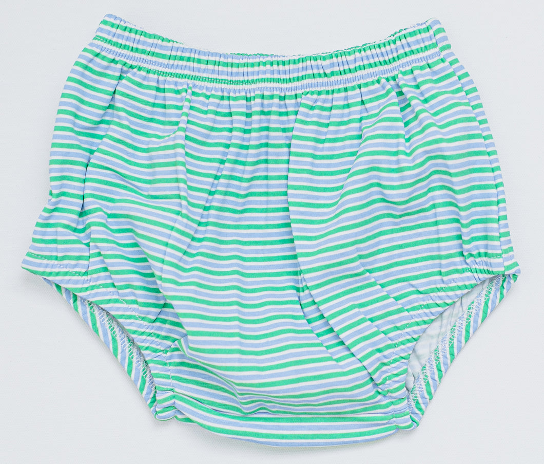 Boy Knit Bloomer : Green/Blue Stripe