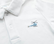 Load image into Gallery viewer, Gregory Polo: White with Helicopter - Size 8
